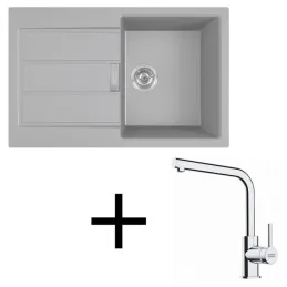 Set T123 Lavello in tectonite Franke S2D 611-78 + Miscelatore FS 3230 / Grigio