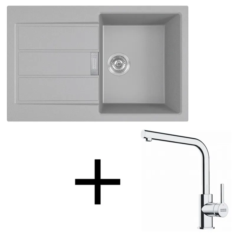 Set T123 Lavello in tectonite Franke S2D 611-78 + Miscelatore FS 3230 / Grigio