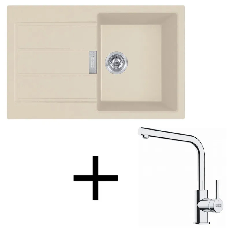 Set T123 Lavello in tectonite Franke S2D 611-78 + Miscelatore FS 3230 / Beige