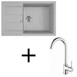 Set T106 Lavello in tectonite Franke S2D 611-78 XL + Miscelatore FP 9000 / Grigio