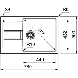 Set T116 Lavello in tectonite Franke S2D 611-78 XL + Miscelatore FS 3230 / Nero