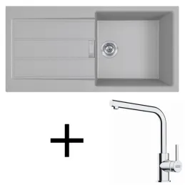 Set T117 lavello in tectonite Franke S2D 611-100 + miscelatore FS 3230 / Grigio