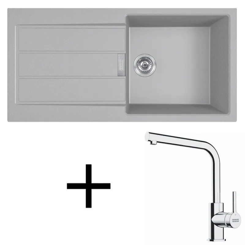 Set T117 lavello in tectonite Franke S2D 611-100 + miscelatore FS 3230 / Grigio