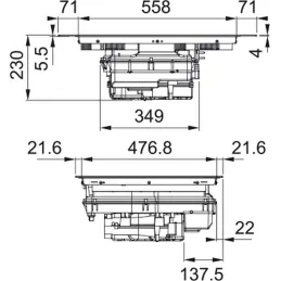 Cappa aspirante con piano cottura a induzione FSM 7081 HI / Nero