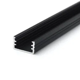Profilo in alluminio MAXX per illuminazione a LED con copertura trasparente / Nero