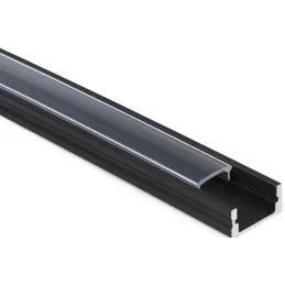 Profilo in alluminio MAXX per illuminazione a LED con copertura trasparente / Nero
