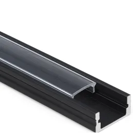 Profilo in alluminio MAXX per illuminazione a LED con copertura trasparente / Nero