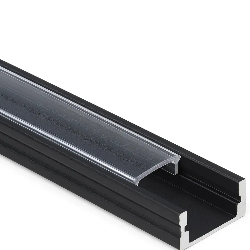 Profilo in alluminio MAXX per illuminazione a LED con copertura trasparente / Nero