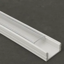 Profilo in alluminio MAXX per illuminazione LED con copertura trasparente / Bianco opaco