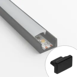 Set di 2 tappi terminali per profilo LED MAXX / Nero