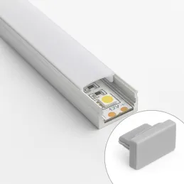 Set di 2 tappi terminali per profilo LED MAXX / Grigio