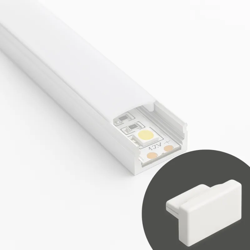 Set di 2 tappi terminali per profilo LED MAXX / Bianco