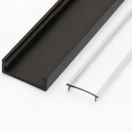 Profilo in alluminio ANIMA LL-01 per illuminazione a LED con copertura / Nero