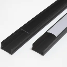 Profilo in alluminio ANIMA LL-01 per illuminazione a LED con copertura / Nero