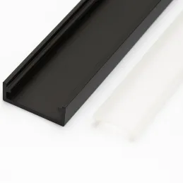 Profilo in alluminio ANIMA LL-01 per illuminazione a LED con copertura / Nero