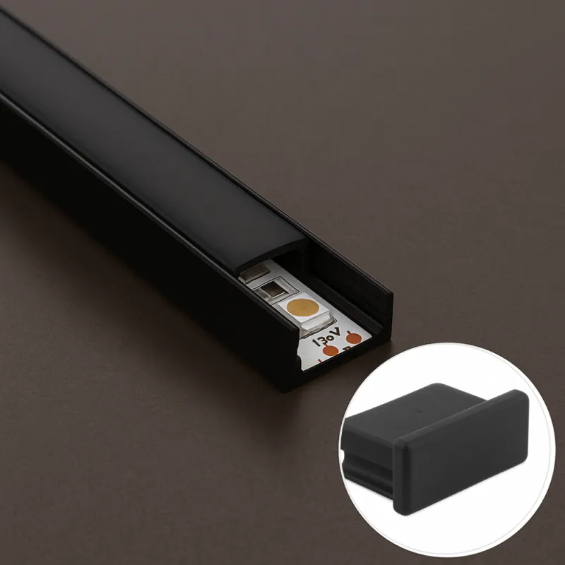 Terminale per profilo LED ANIMA LL-01/02 – senza foro / Nero