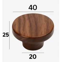 Pomello in legno ALICA / Noce americano laccato