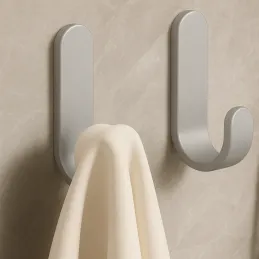 Gancio adesivo in plastica SIX / Grigio