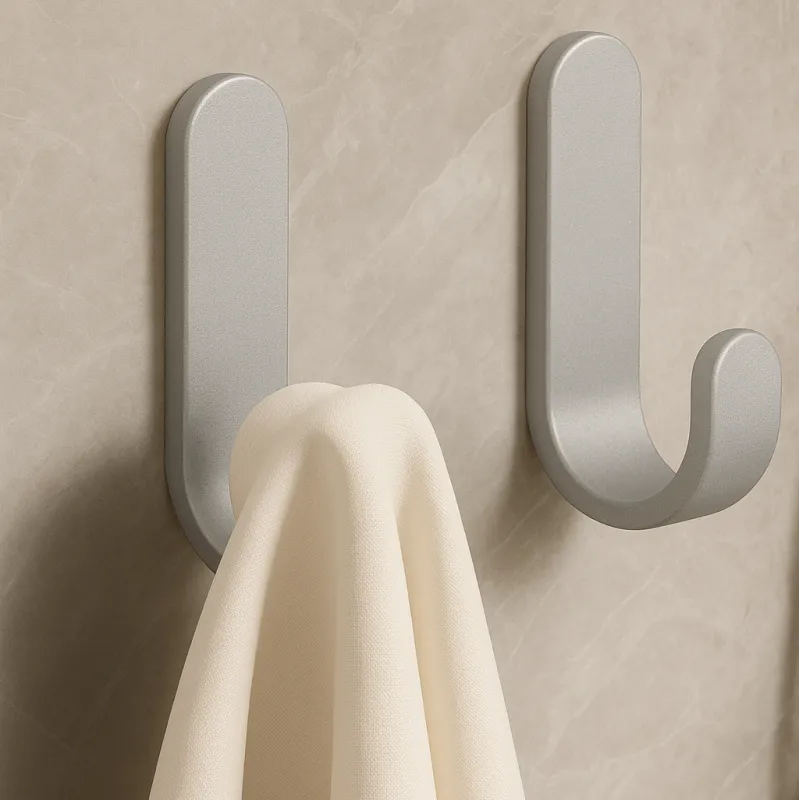 Gancio adesivo in plastica SIX / Grigio