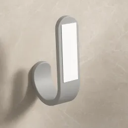 Gancio adesivo in plastica SIX / Grigio