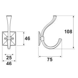 Appendiabiti per mobili ALEXA / Argento anticato