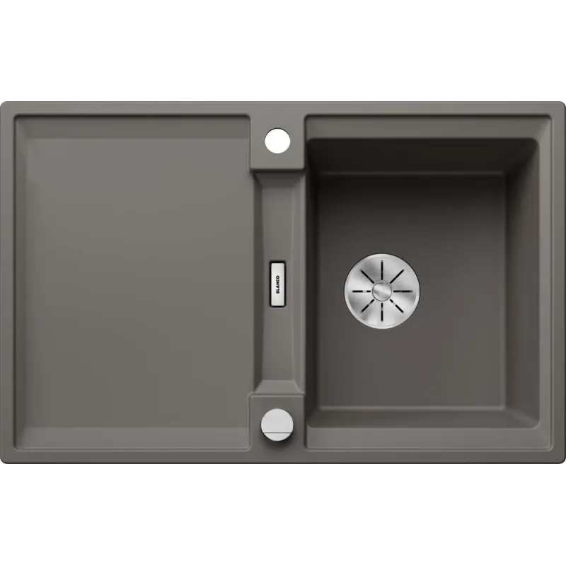 Lavello in gres Blanco ADIRA 45 S con comando remoto dello scarico / Grigio vulcano