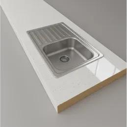 Piano di lavoro KRONOSPAN Andromeda Bianco lucido / K217 GG