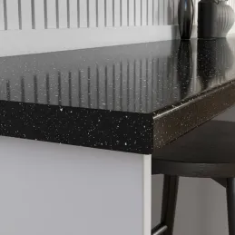 Piano di lavoro KRONOSPAN Andromeda Nero lucido / K218 GG