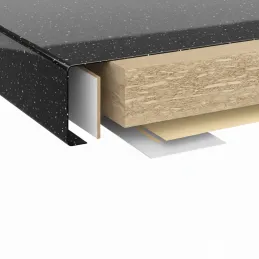 Piano di lavoro KRONOSPAN Andromeda Nero lucido / K218 GG
