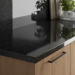 Piano di lavoro KRONOSPAN Andromeda Nero lucido / K218 GG
