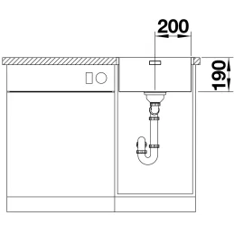 Lavello in acciaio inox Blanco ANDANO 400-IF