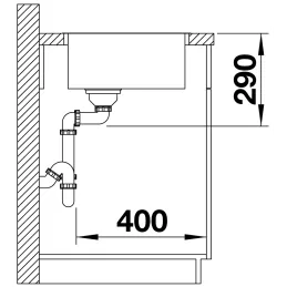 Lavello in acciaio inox Blanco ANDANO 400-IF