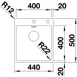 Lavello in acciaio inox Blanco SOLIS 340/180-IF/A / PushControl