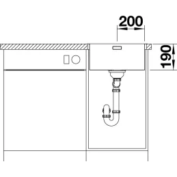 Lavello in acciaio inox Blanco SOLIS 340/180-IF/A / PushControl