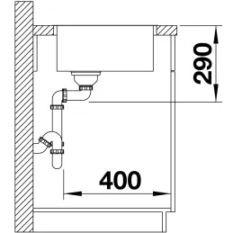 Lavello in acciaio inox Blanco ANDANO 450-IF