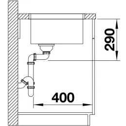 Lavello in acciaio inox Blanco ANDANO 400-U