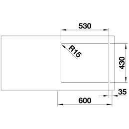 Lavello in acciaio inox Blanco ANDANO 500-IF
