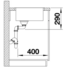 Lavello in acciaio inox Blanco ANDANO 500-IF
