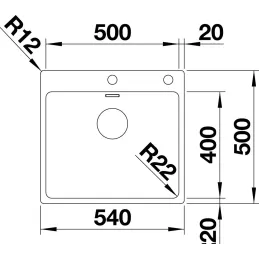 Lavello in acciaio inox Blanco ANDANO 400-IF/A / PushControl