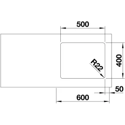 Lavello in acciaio inox Blanco ANDANO 450-U