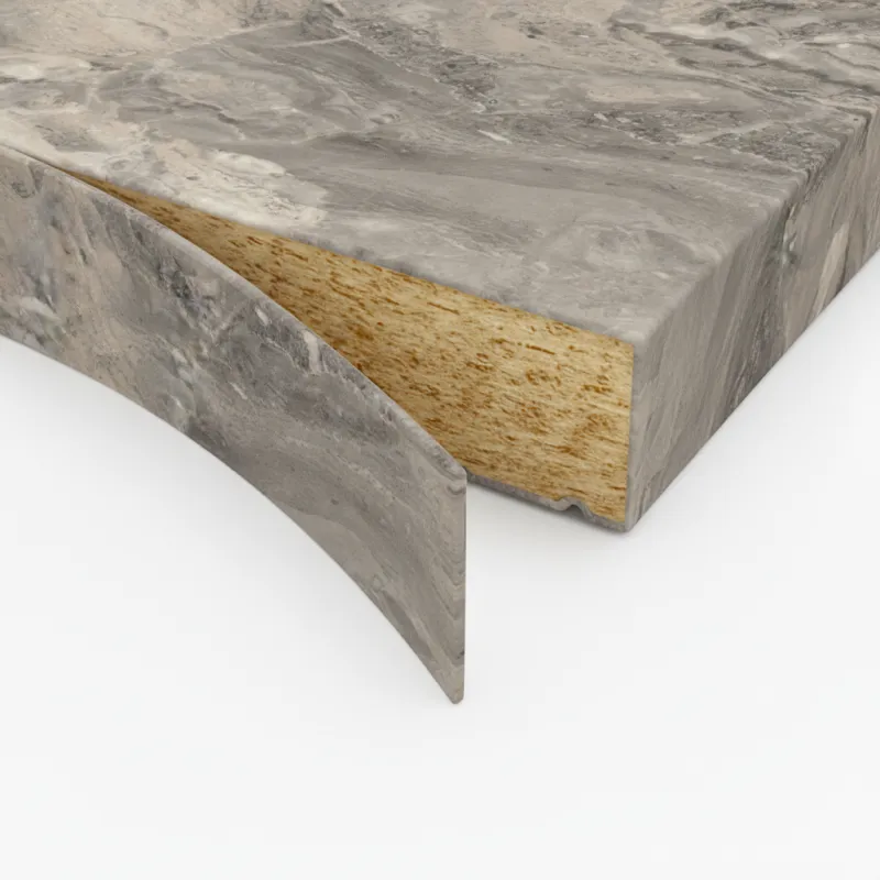 Bordo ABS per piano di lavoro Marmo Cipollino grigio F093