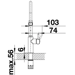 Miscelatore Blanco CATRIS S FLEXO / cromato / doccetta con deviatore