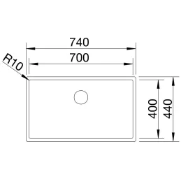 Lavello in acciaio inox Blanco ETAGON 500-IF/A / con guide scorrevoli