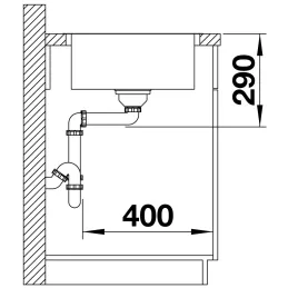 Lavello in acciaio inox Blanco CLARON 400- IF DURINOX