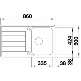 Lavello in acciaio inox Blanco LEMIS 45 S-IF