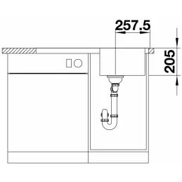 Lavello in acciaio inox Blanco LEMIS 45 S-IF