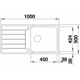 Lavello in acciaio inox Blanco LEMIS 45 S-IF