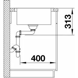 Lavello in acciaio inox Blanco LEMIS 45 S-IF