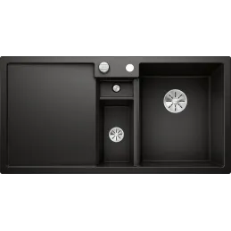 Lavello in gres porcellanato Blanco COLLECTIS 6 S con comando remoto dello scarico / Nero