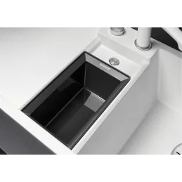 Lavello in gres porcellanato Blanco COLLECTIS 6 S con comando remoto dello scarico / Nero